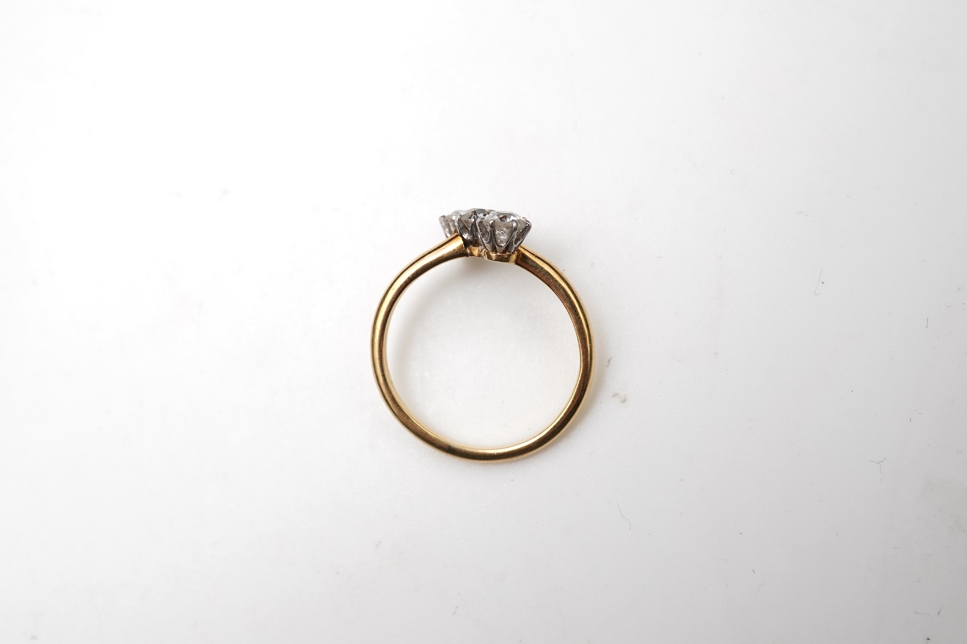 A diamond three-stone ring, early 20th century